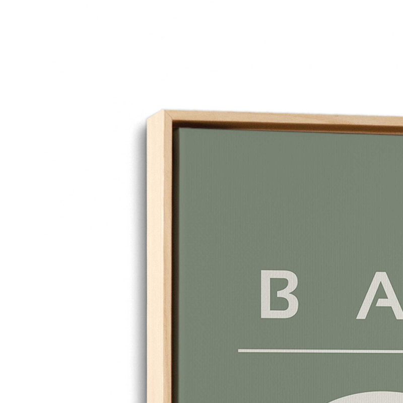 «Midnight Retro Bauhaus», reproduction sur toile encadrée, H 12,75 po x l 8,75 po, Vert, Cadre américain en érable flottant