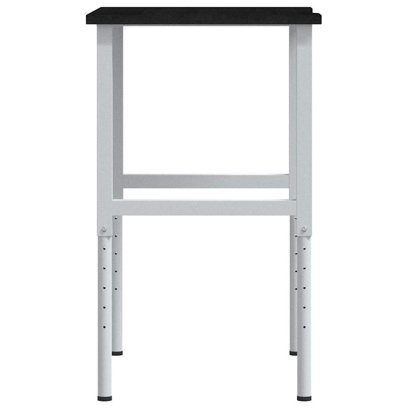 80cm W Solid Wood Top Height-Adjustable Workbench, Dark Brown