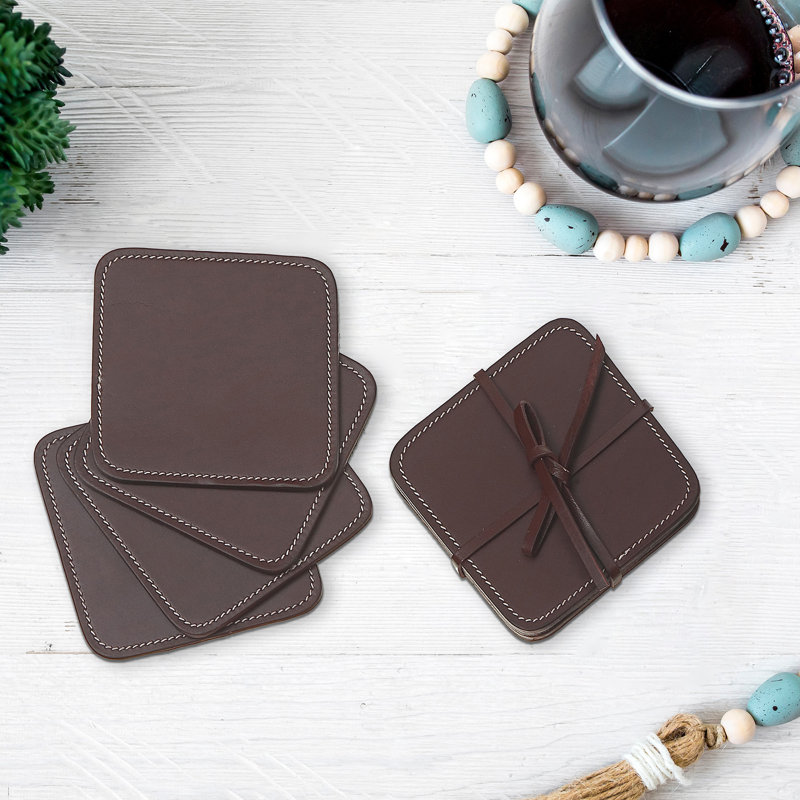 Ih Casadecor Round 4 Piece Coaster Set, Cherry