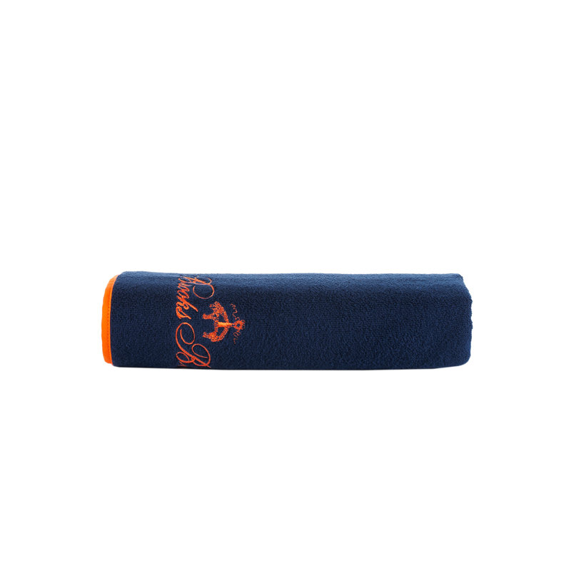Turkish Cotton Midweight Jacquard Bath Towel, Navy