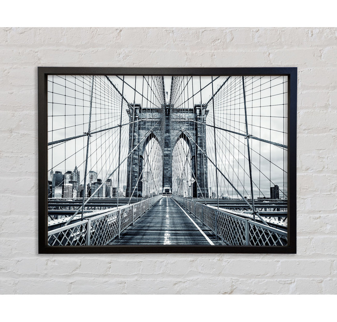 Silberne Brooklyn Bridge - Einzelner Bilderrahmen Kunstdrucke auf Leinwand