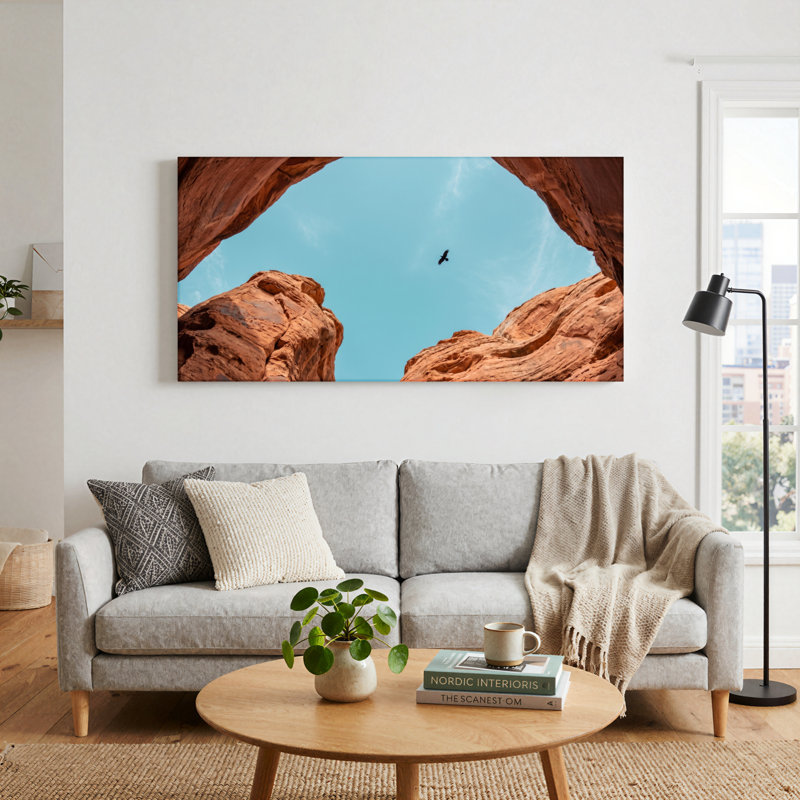 «Rock Sky», reproduction d'art sur toile, ensemble de 1, Toile tendue, 58“W x 28”H