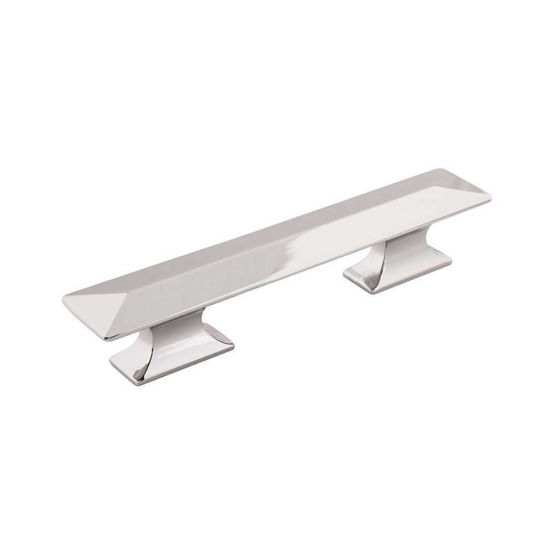 Bungalow Collection Rectangular Pull - 3" & 3-3/4" Center to Center Cabinet Pull Polished Nickel - Transitional, Coastal Hardware for Drawers & Cabinets