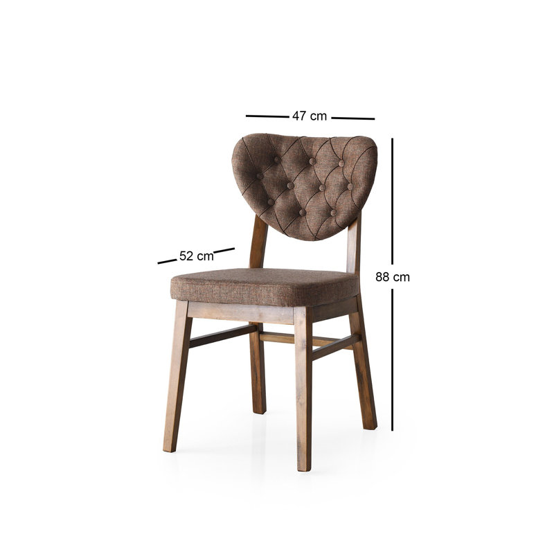 Elegant Chair Set (2 Pieces), Traditional Brown, 18.5 x 20.5 x 34.6 inches | 100% Beech Frame, 100% Melamine Coated Particle Board Seat, 100% Plywood Back | Supports Up to 386 lbs, Perfect for Dining & Living Rooms
