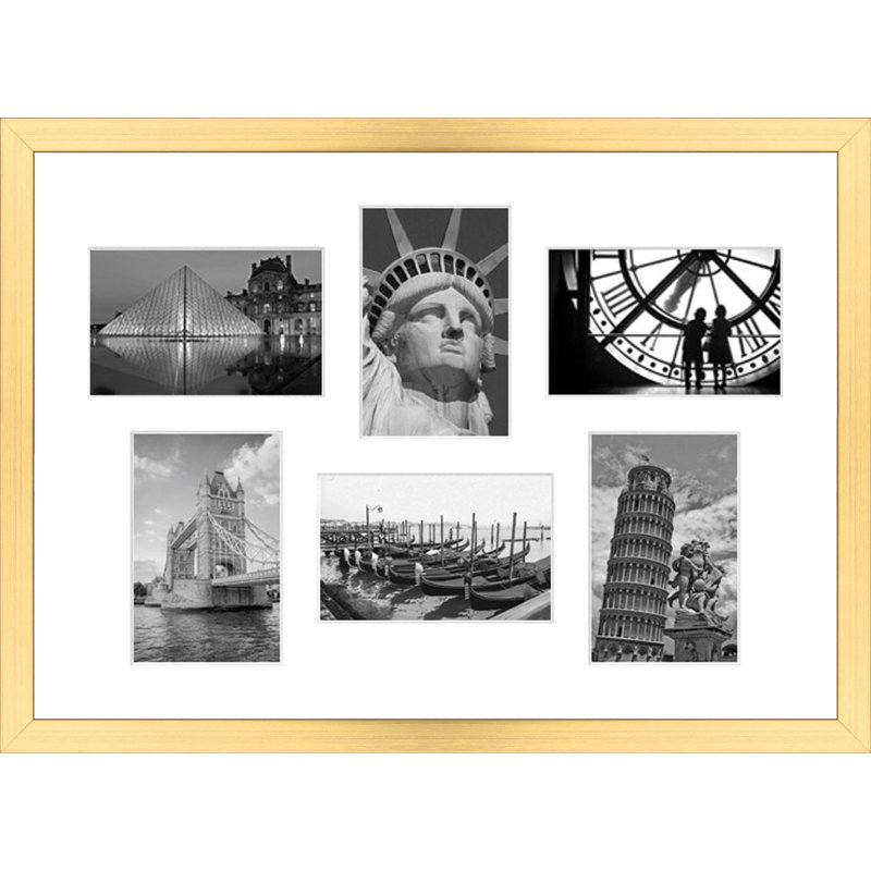 Abdiwahab Wood Picture Frame with Mat, Gold