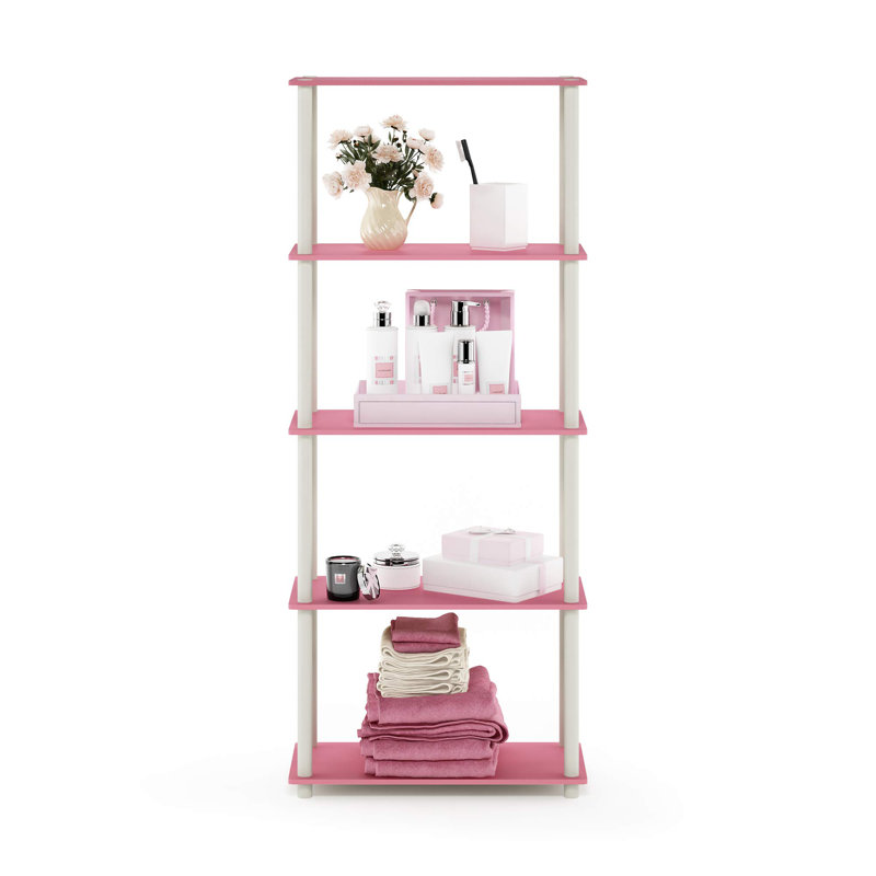 Heslin 23.58 " W Shelving Unit, Pink/White
