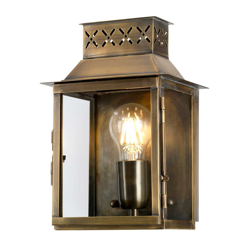 Pudsey Outdoor Wall Lantern, Solid Brass