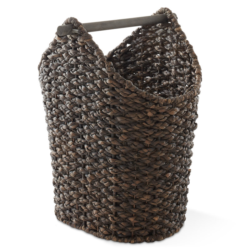 Toilet Paper Roll Holder Storage Basket, Espresso - Wicker Bathroom Tissue Bin, Brown