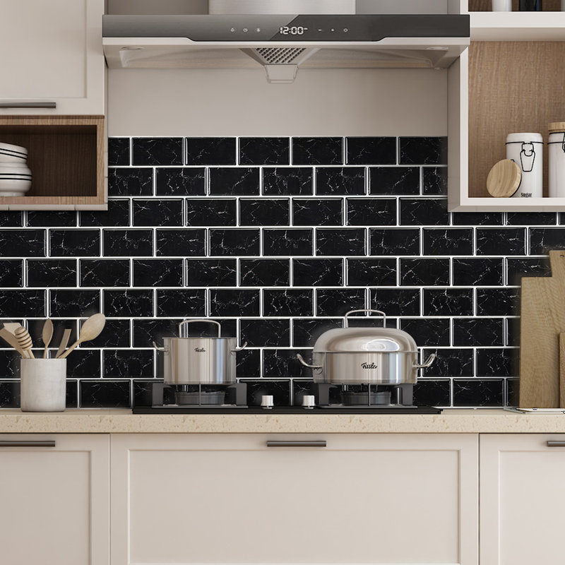 30cm x 30cm Wallpaper Tile, Light Black