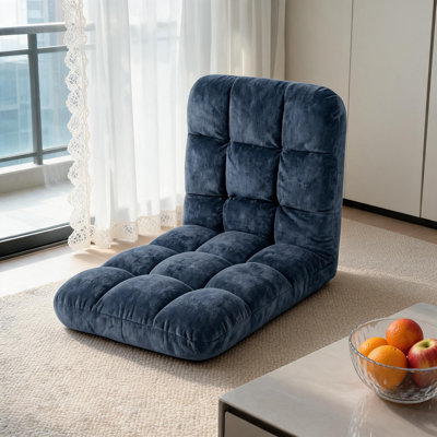 Chaise de plancher pliante avec support pour le dos, fauteuil de repos réglable à structure en métal, chaise de méditation de jeu pour adultes et enfants, mauve