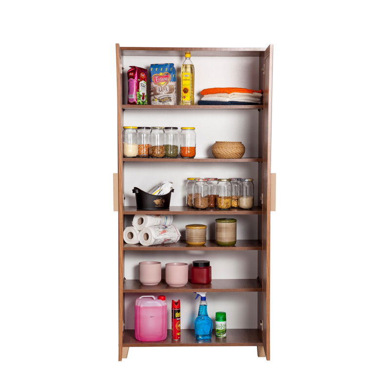Armoire de rangement à 6 tablettes Rotman, Brun
