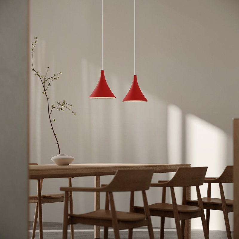 Gota Pendant Light, White, Poppy, 20" H x 9.84" W x 9.84" D