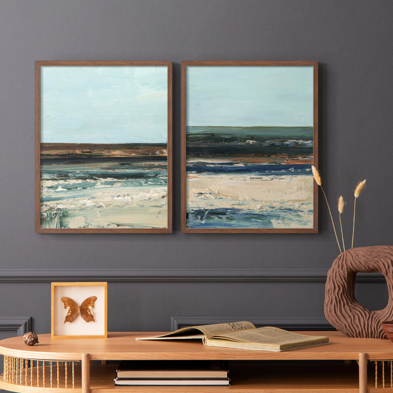 Impression encadrée Rich Coastline I-Premium - prête à être accrochée - aucun clou requis - aucun clou requis, Noyer