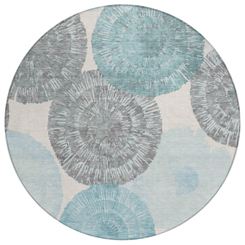 Machine Washable Indoor/Outdoor Adalaide ACN2351 Abstract Rug, Round 8'