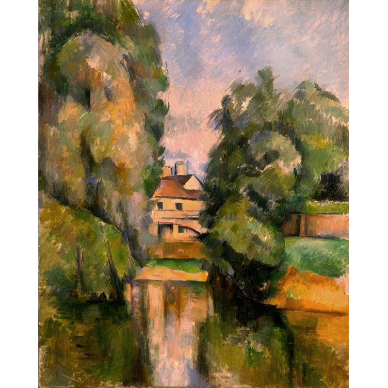 «Country House by a River» par Paul Cézanne - Toile tendue avec châssis