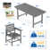 6 - Person Rectangular Outdoor Dining Set with 6 Chairs, Hdpe Patio Dining Table Sets