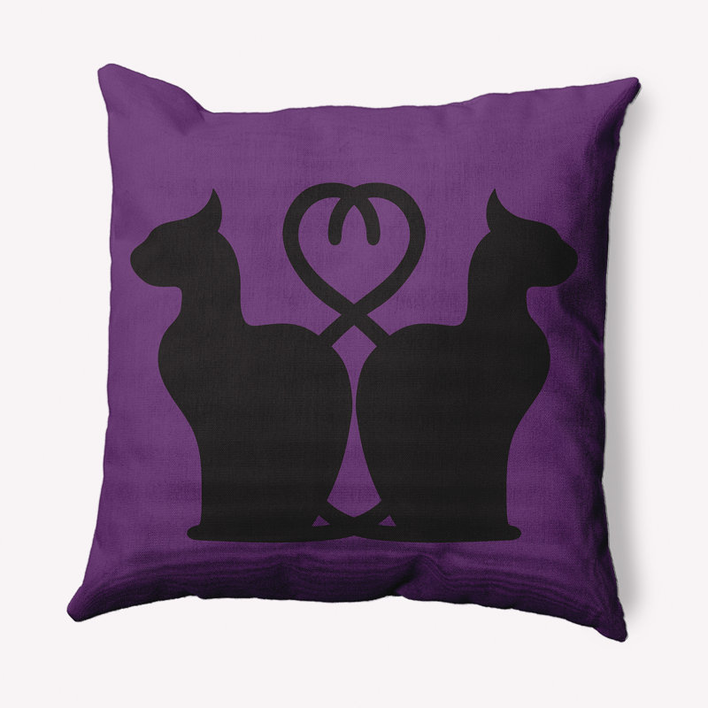 Coussin décoratif Conniving Cats, 26 po x 26 po, Améthyste