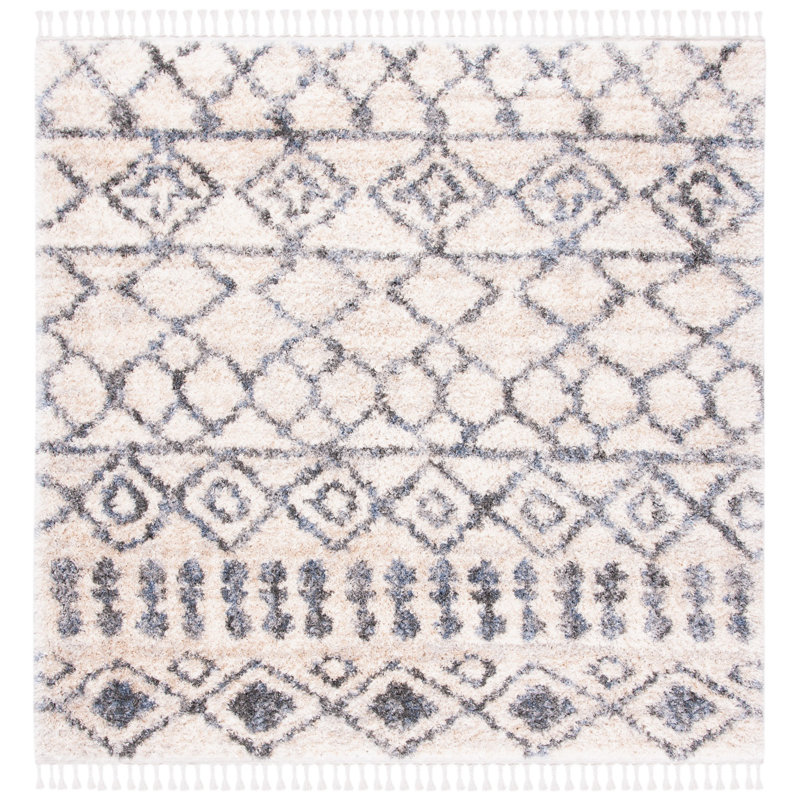 Triplett Fringe Shag Performance Southwestern Rug, Square 6'7"