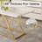71 Inch Rectangular Dining , Modern White Kitchen Table Dining Room Table, Rectangle White Dinner Table With Gold Metel Frame.