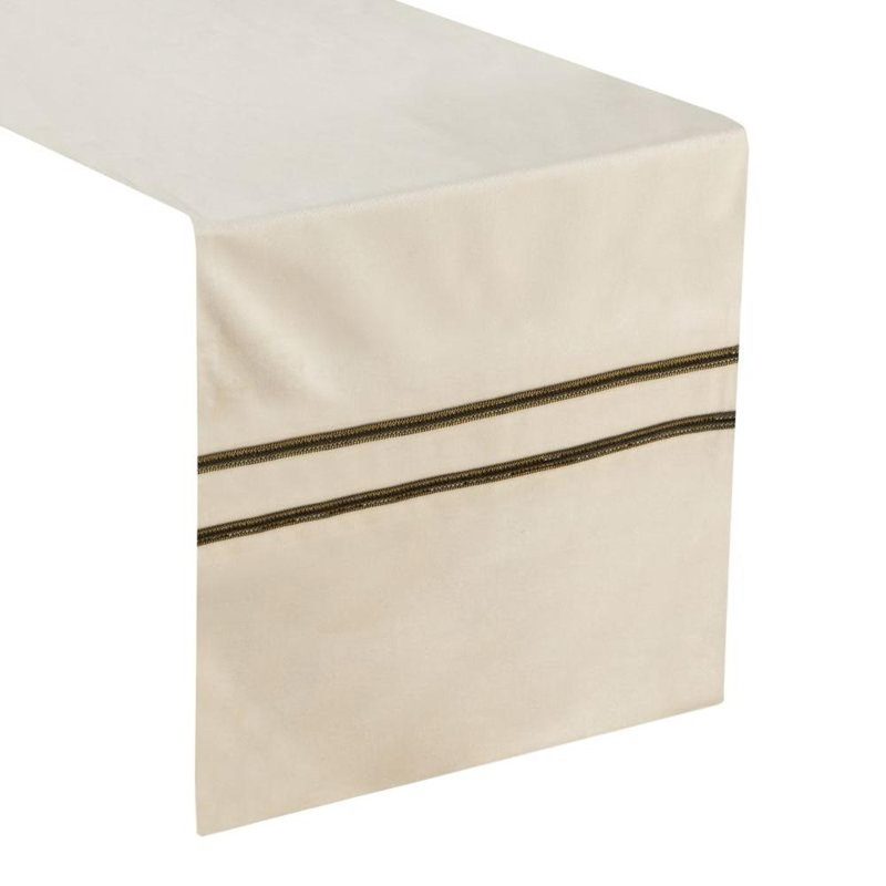 Solid Colour Tablecloth, 35cm W x 140cm L, Cream