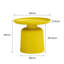 Petite table d'appoint ronde en plastique jaune élégante et polyvalente