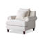 Fauteuil beige en coton et lin
