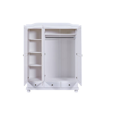 Elbira Bern Hinged Door Wardrobe - Solid pine wood