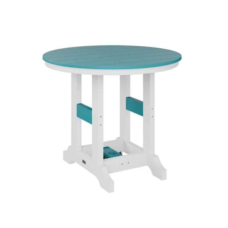 Table de salle à manger Chesterville, H 30,87 po x l 38 po x P 38 po, Bleu Aruba