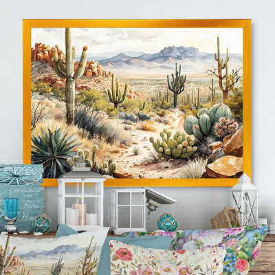 Arizona Desert Cactus I - art mural occidental