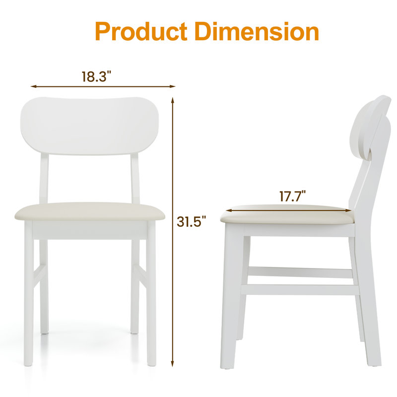 Ensemble de 6 chaises de salle à manger Englehart, Crème / Blanc