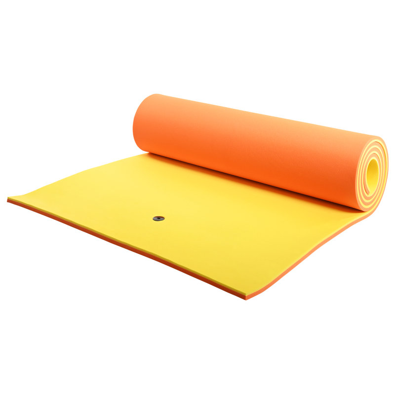 Large Orange and Yellow 18x6 ft Floating Water Mat with Tear-Resistant XPE Foam
