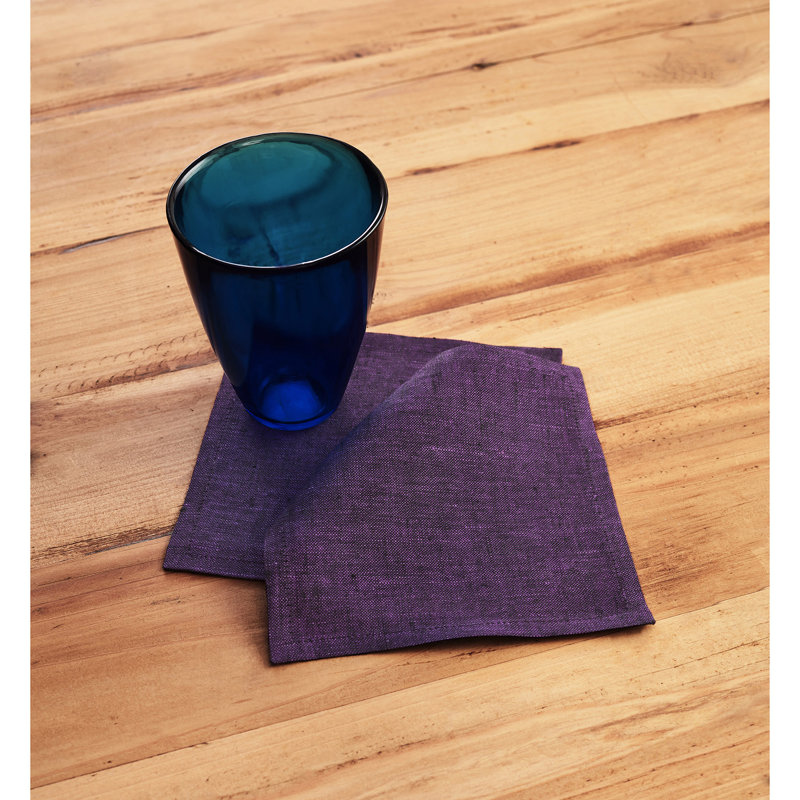 100% Pure Linen Cocktail Napkins - Athena, Grape
