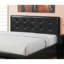Lit double avec tête de lit tapissier en similicuir, couleur noire, bois de pin, sous le rangement, cadre de chambre à coucher Allure moderne et élégant