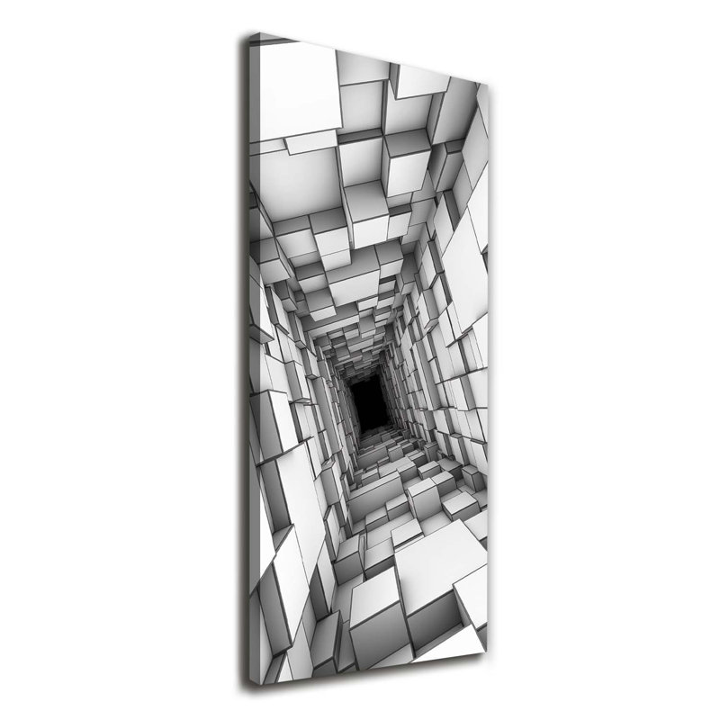 Tunnel With Cubes - Wrapped Canvas Print