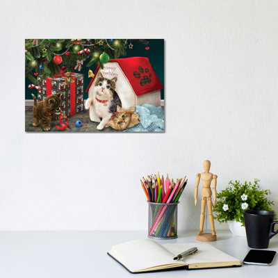 Under the Christmas Tree 1 Piece Wrapped Canvas Wall Art