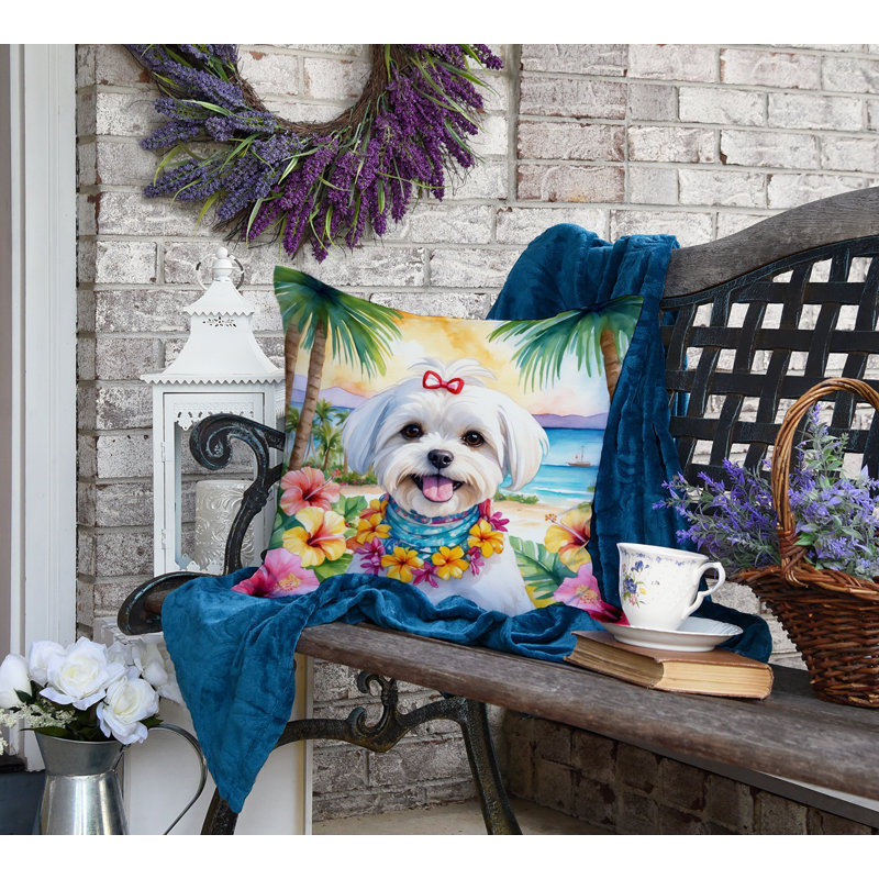 Coussin Maltese Luau, H 18 po x l 18 po