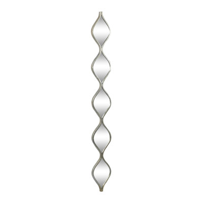 Metal Slim Stacked Chain 5 Layer Room Wall Mirror with Tear Drop Pattern and Foil Detailing