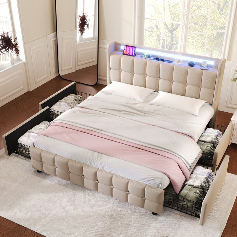 Bed, Beige, Super King (6')