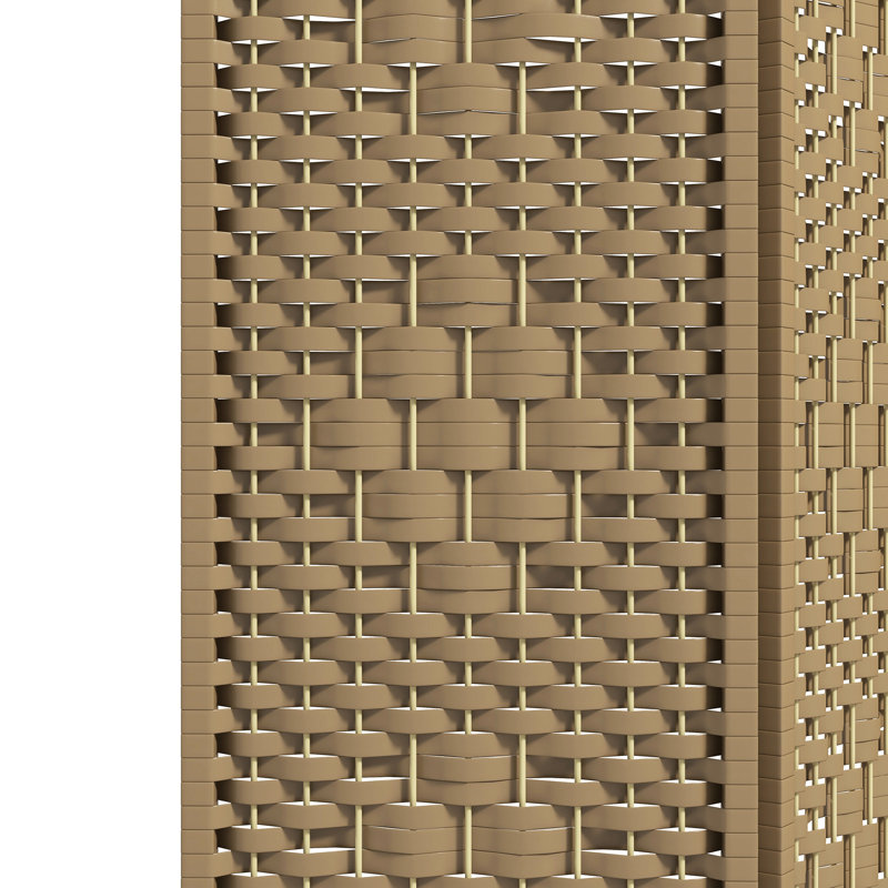 Paravent mural en fibre Wave, cloison 4 panneaux, autoportant de 5,6 pi de style naturel pour cloison de chambre à coucher