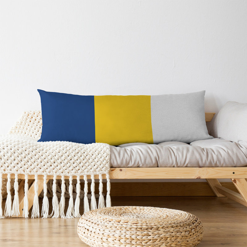 Oreiller de corps en polyester / polyester Arizona Football Stripes, Jaune / Bleu, Football d'Achille