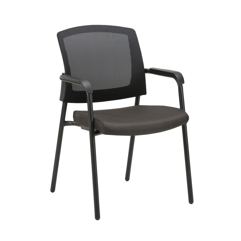 CLATINA Chaise empilable de formation en chaise d'appoint avec siège de conférence, chaises d'invité, respirant, confortable, noir