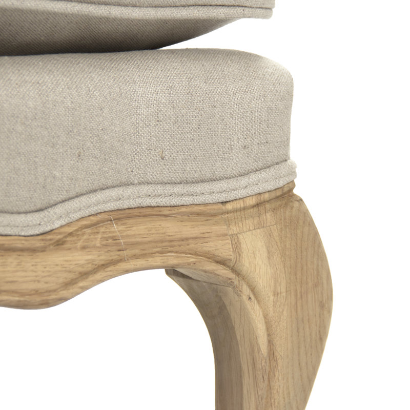 Emelie 49'' Upholstered Settee, Natural Linen