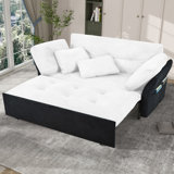 Convertible Pull Out Sofa Sleeper with  Side Storage