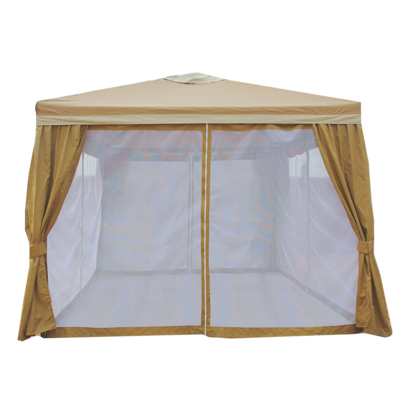 10 Ft. W x 10 Ft. D Steel Patio Gazebo, Tan