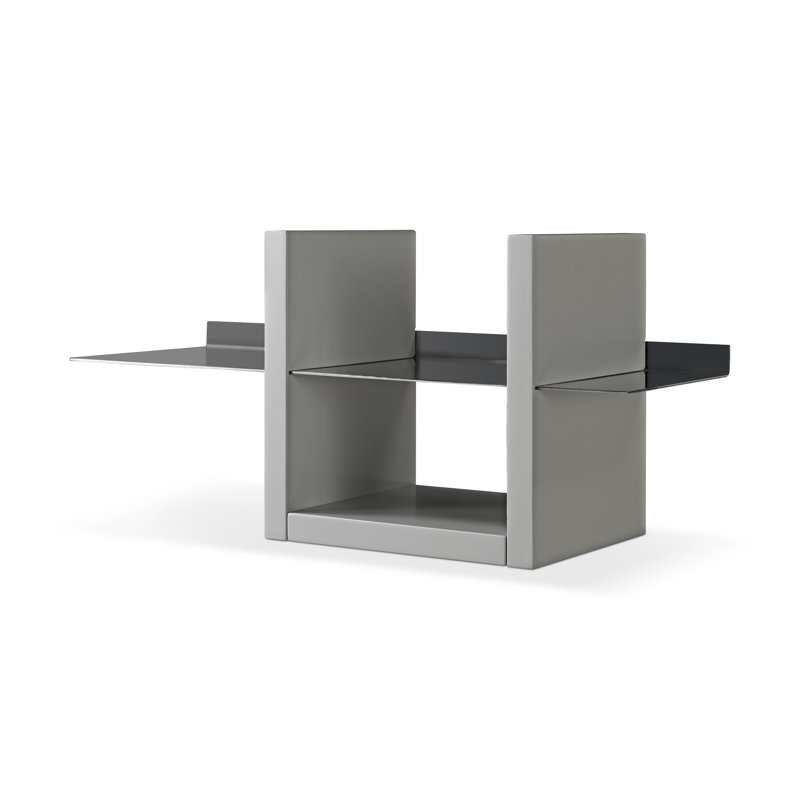 Lorie Floating Shelf, Grey/Dark Chrome