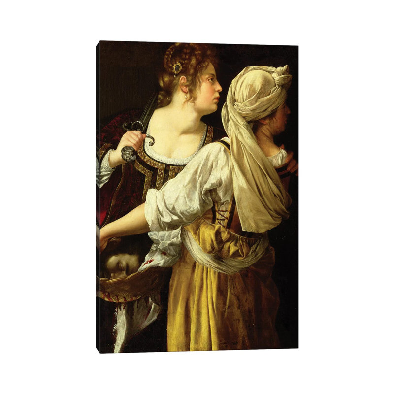 Judith And Her Servant by Artemisia Gentileschi - Wrapped Canvas Print, 20.32 cm H x 30.48 cm W