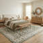 Vintage Distressed Oriental Floral Washable Area Rug-1899359924
