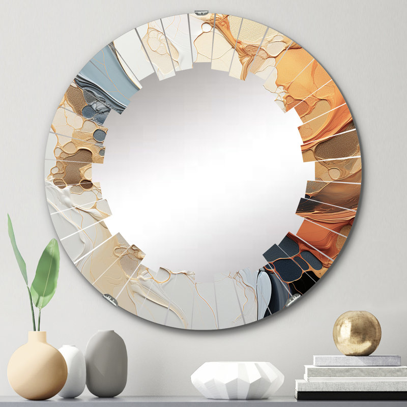 Ritona - Miroir mural moderne rond, 24 po x 24 po