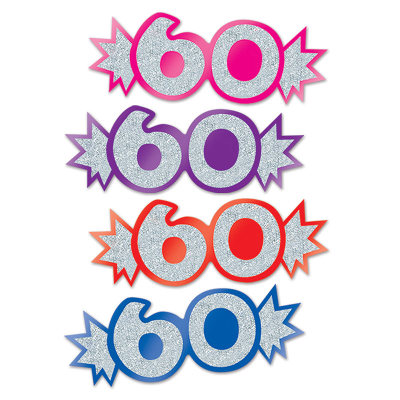 "60" Mini Glittered Foil Cutouts