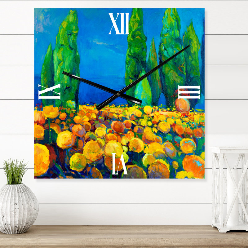 Horloge murale «Blossoming Landscape with Trees», Grand